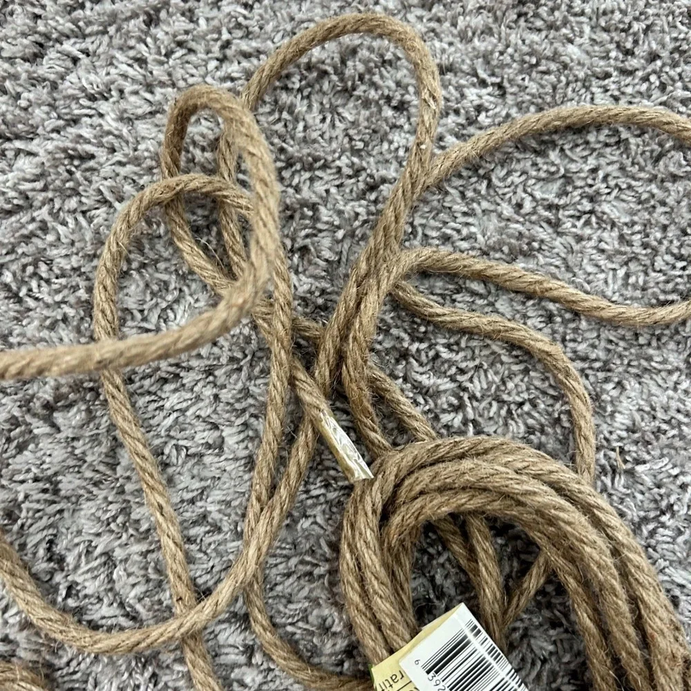 Floral Garden Decorative Nautical Rope 9.5ft‎ 2pk and Burlap Roll Craft Bundle